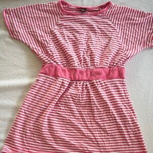 Tea Collection pink and white stripe size 6 cotton short sleeve dress